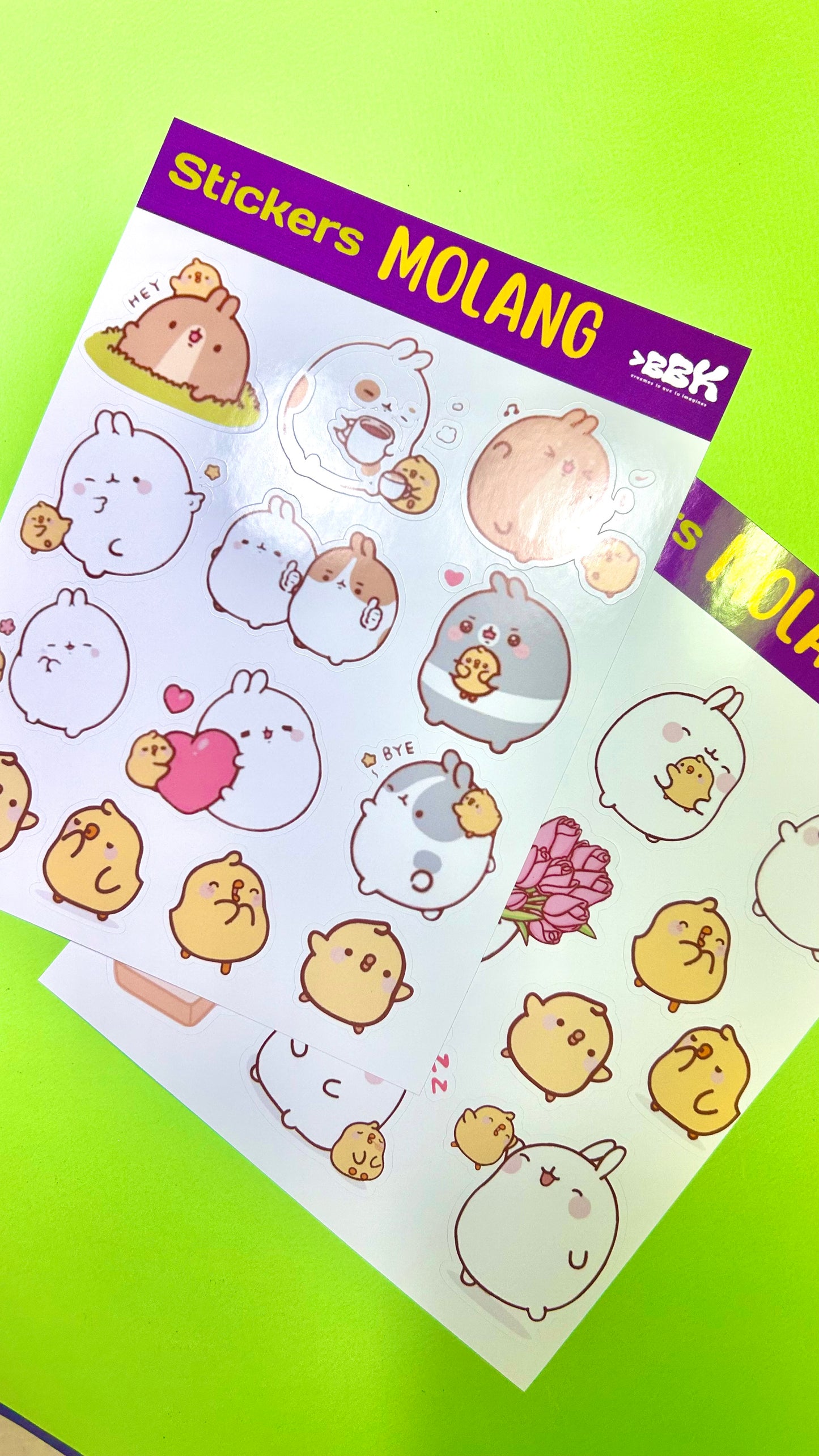 Hoja de sticker Molang