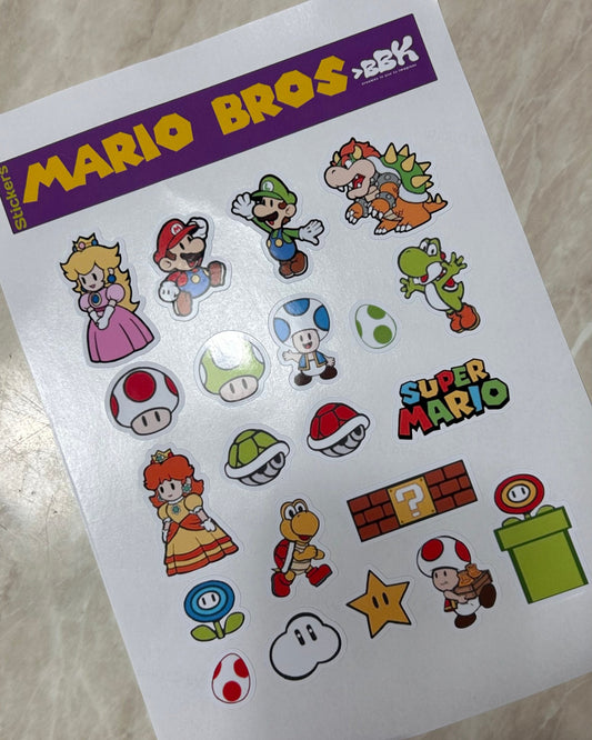Hoja de sticker Mario Bross